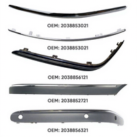 Pour Mercedes Benz W203 Bande de protection de pare-chocs avant arrière en plastique chromé Accessoires 2038853021