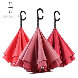 Parapluie inversé double couche OEM en gros, personnalisé avec impression pour promotion - Product Image 2