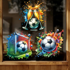 Autocollant de fenêtre amovible sur le thème du <span class=keywords><strong>football</strong></span>, coloré, motif <span class=keywords><strong>but</strong></span> de <span class=keywords><strong>football</strong></span>, décalcomanie florale pour fenêtre, décoration intérieure pour matchs de <span class=keywords><strong>football</strong></span> mondial, vente en gros - Product Image 4