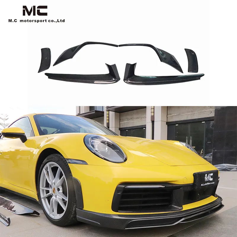 Car Bumper T Style Rear canards For Porsche Carrera 911 992 Carbon Fiber Front Lip Bumper canards