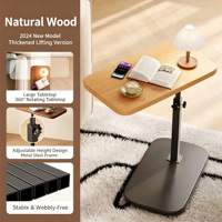 Table de lit rotative portable, réglable en hauteur, table d'appoint pour canapé, table de chevet réglable pour chambre à coucher, table d'ordinateur pour chevet