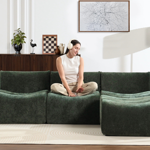 Fast Delivery Time Meroow MS3 UK Stock Bamboo-Style Living Room Modular <b>Sofa</b>, Fast Shipping 45cm High Seat Sectional Couch - Product Image 1