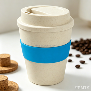 Gobelet à café en coque de riz de 12 oz avec couvercle à vis - Product Image 4