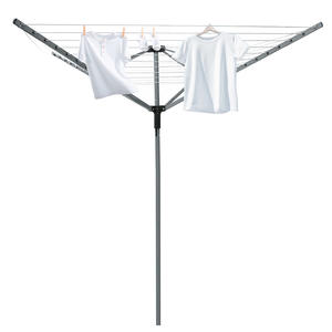Étendoir à <span class=keywords><strong>linge</strong></span> rotatif rétractable en acier à bras robuste de <span class=keywords><strong>40m</strong></span> avec cintres debout pour balcon extérieur - Product Image 2