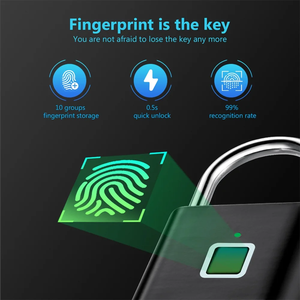 Smart Fingerprint <b>Padlock</b> Waterproof Fingerprint Keyless Door Lock Type C Rechargeable Security <b>Padlock</b> for House - Product Image 4