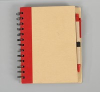 Cahier en spirale recyclable avec stylo, Logo personnalisé, cadeau écologique
