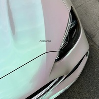 Film de protection de peinture PPF blanc métallique changeant de couleur pour enveloppement de carrosserie de voiture blanche, film anti-UV/infrarouge PET de luxe