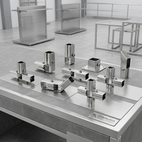Raccord coudé carré à 3 voies en acier inoxydable zingué à 90 degrés, moulé, pour tubes de 40mm/30mm/25mm, connecteur de tuyauterie basse pression