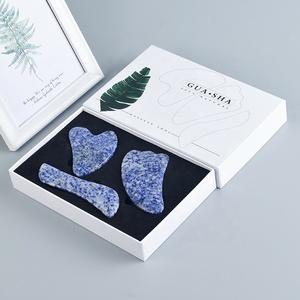 <span class=keywords><strong>Kit</strong></span> professionali per la cura della pelle Sodalite blu 3 in 1 Gua Sha con scatola Gua Sha blu scuro Gua Sha Set <span class=keywords><strong>Kit</strong></span> viso - Product Image 4
