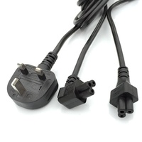 1m noir BS 1362 cordon d'alimentation norme britannique avec H05VV-F C5 3G * 0.75mm2