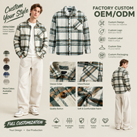 Chemise-veste à carreaux pour homme à manches longues, décontractée, surchemise, streetwear, vêtement d'extérieur, fabrication OEM ODM personnalisée