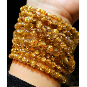 Bracelet en quartz rutile de haute qualité, couleur dorée, pierres de guérison en quartz pour cheveux, bracelet en quartz rutile doré pour cadeau - Product Image 6