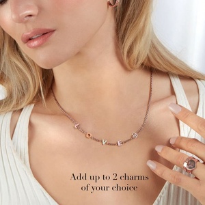 Collier personnalisé avec breloques en émail de luxe, nouveau design, chaîne en boîte, plaqué or 18 carats, acier inoxydable, bijoux tendance pour femmes - Product Image 5