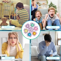 Spinner Fidget Multifonctionnel en Plastique à Bulles, Imprimé, à Trois, Quatre, Cinq ou Six Doigts, pour le Marché International