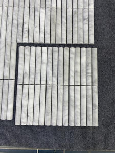 Offre Spéciale Nouveau Design 3D Irrégulier Mosaïque Carrare Marbre Blanc Pierre Naturelle Carrelage Noir et Blanc Carrelage Carrelage - Product Image 6