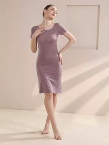 Abito Lungo Estivo da Donna con Scollo a U, Fresco e Traspirante, Elegante, Semplice, al Ginocchio, 100CM - Product Image 3