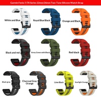 Zweifarbiges Silikon-Gel-Armband mit Dornschließe Kompatibel mit Garmin Fenix 7 / Fenix 7 Pro / Fenix 7X Epix Gen 2