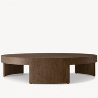 Table basse américaine en bois massif vieilli, design français simple pour petits appartements, salons, hôtels - Appartement élégant