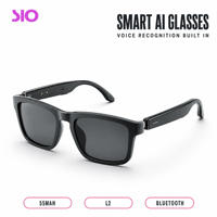 Lunettes de soleil de traduction IA, lunettes audio avec contrôle tactile par application et reconnaissance vocale pour les voyages d'affaires et les réunions