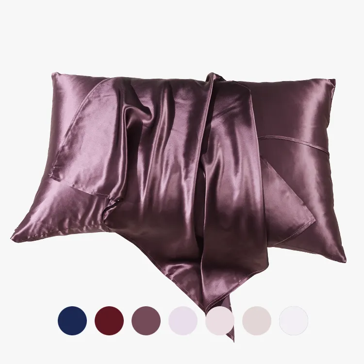 Custom Boxed Silky Silk Satin Pillowcases Vegan Real Mulberry Silk Pillow Case Mulberry 22 Momme Gift Set
