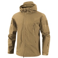 Tenues d'hiver tactiques d'extérieur pour hommes, veste imperméable, pantalon, ensemble de manteaux à capuche, fermeture éclair, teinture unie
