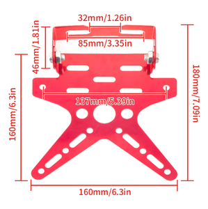 Soporte de Matrícula Metálico para Motocicleta, Soporte de Matrícula Ajustable para Vehículo Eléctrico - Product Image 2