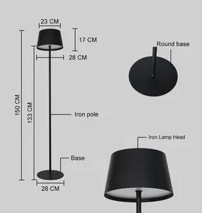 Factory Direct Sale Modern Art Battery Operated Restaurant Classic Rechargeable Cordless Floor Table Lamp Lampadaire