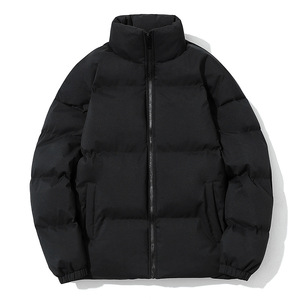 Veste en duvet d'hiver pour hommes nouvelle taille grande couleur unie avec col montant <span class=keywords><strong>manteau</strong></span> en coton épaissi rembourré style formel pour les couples - Product Image 3