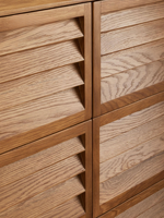 Commode antique pour salon, armoire de rangement avec panneaux en bois massif, design rétro vintage