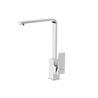 Robinet de cuisine Ares Idealex en cuivre et laiton, monocommande, finition chromée polie, cartouche céramique, monotrou, à poser sur comptoir, 5