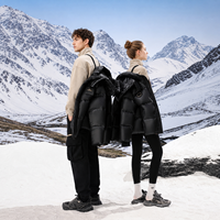 Veste matelassée pour homme, coupe-vent, noire brillante, de qualité supérieure, chaude pour l'hiver, en duvet de canard, idéale pour le ski en montagne