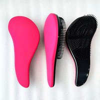 Brosse à cheveux démêlante en nylon à manche magique or rose de luxe de marque privée pour cheveux bouclés