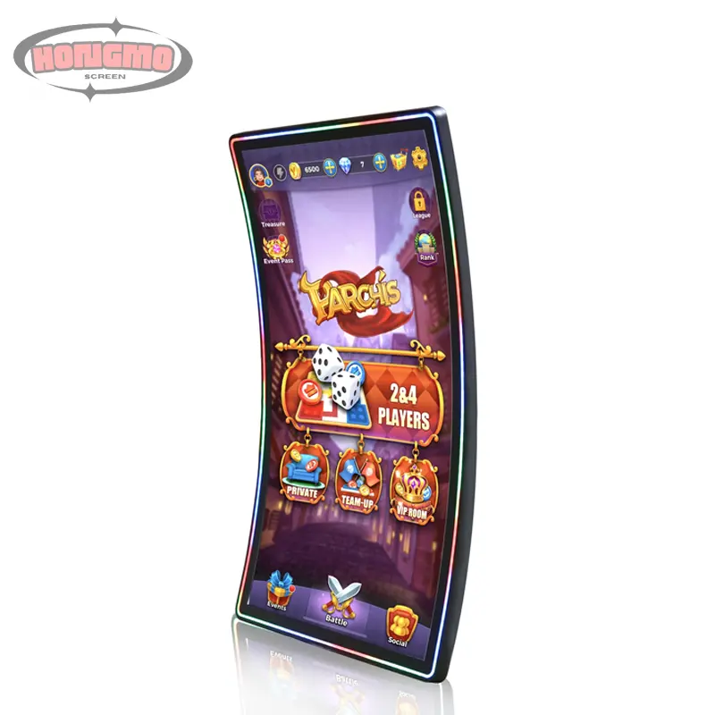 Hongmo R1500 C curvado 32 43 pulgadas acrílico caso pantalla táctil para Vegas Gaming Casino máquina Led Monitor fabricante