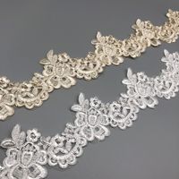 Voile de mariée garniture en dentelle perle ruban perlé Textile de maison rideau de literie accessoires broderie dentelle garniture