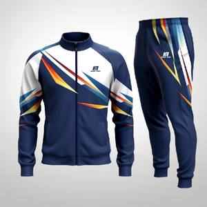 जैकेट थोक जैकेट खेल सूट कस्टम काले रंग को अवरुद्ध करते हुए त्वरित सूखी सांस लेने योग्य खिलाड़ी की लंबी आस्तीन पैंट जैकेट - Product Image 3