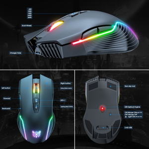 Ratón Inalámbrico para Juegos Onikuma de 2.4Ghz, Mini Ratón Óptico USB con Retroiluminación LED para Diestros, para Computadora Portátil y PC, en Existencia - Product Image 6