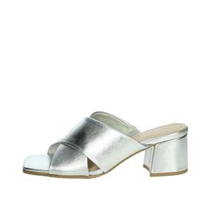 Marco Tozzi Pantoufle à talons pour femme 2-27206-42 Mules argentées à bout carré et talon carré - Product Image 1