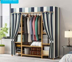 <span class=keywords><strong>Armadio</strong></span> Moderno Economico Assemblabile in Tessuto e Legno Massello per Camera da Letto Femminile - Product Image 4