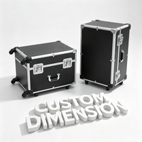 Valise trolley en aluminium noir avec roulettes, poignée télescopique et séparateur amovible, valise en aluminium à roulettes avec couvercle alvéolé