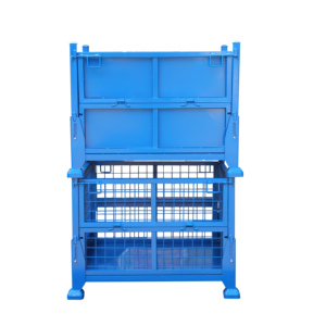Lưu trữ lồng tùy chỉnh kim loại nặng Pallet hộp kho bãi có thể gập lại Giỏ dây thép lưới hộp Pallet - Product Image 1