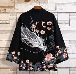 EcowalsonHot Selling Vintage Seven Sleeve Kimono Shirt Cross Border Daily Casual Cardigan Cape Anime 3D Impresión digital Haoris - Product Image 4