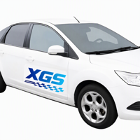 Autocollant XGS personnalisé avec logo, motif publicitaire imprimé pour véhicule, film adhésif pour carrosserie, autocollant de signalisation pour voiture