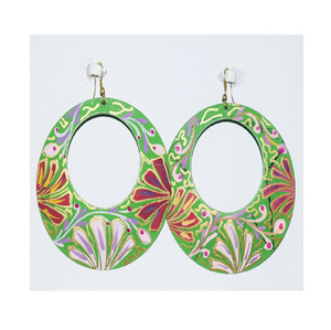 2025 Zambia verde 4 pares 20mm oro y Rosa delicias turcas pendientes de hoja de loto joyería étnica ropa de verano joyería - Product Image 4
