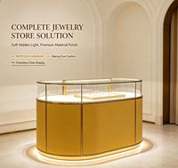 Comptoir de présentation de bijoux avec éclairage LED pour vitrine de bijouterie - Couleurs personnalisables et design durable