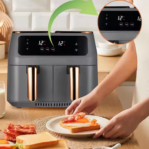 6 Litres Nouveau Type Portable Grande Capacité Cuisine Familiale <span class=keywords><strong>Double</strong></span> Chambre <span class=keywords><strong>Friteuse</strong></span> à Air Accessoires Doublures Papier <span class=keywords><strong>Friteuse</strong></span> à Air Numérique - Product Image 3