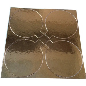 Plateau à gâteau rond en carton doré, petit et économique - Product Image 3