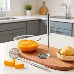 Prensa de Patatas de Acero Inoxidable 304, Cuerpo Recto, para Alimentos de Bebé y Uso en la Cocina - Product Image 5