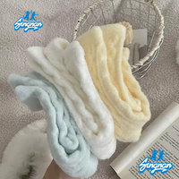 2025 Individuell bestickte Tier-Logo-Design Winter Indoor Warm Coral Fleece Cozy Fuzzy Plüsch Home Schlaf Slipper Socken