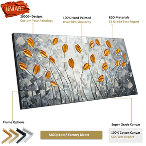 UNIART-Lienzo <span class=keywords><strong>de</strong></span> flores abstractas modernas, pintura al óleo personalizada <span class=keywords><strong>de</strong></span> gran tamaño, cuchillo con textura, pintura al óleo hecha a mano, <span class=keywords><strong>arte</strong></span> <span class=keywords><strong>de</strong></span> pared - Product Image 6