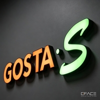 Enseigne lumineuse LED frontale personnalisée GFace à prix de gros, lettres en acrylique 3D illuminées pour la publicité des magasins de détail